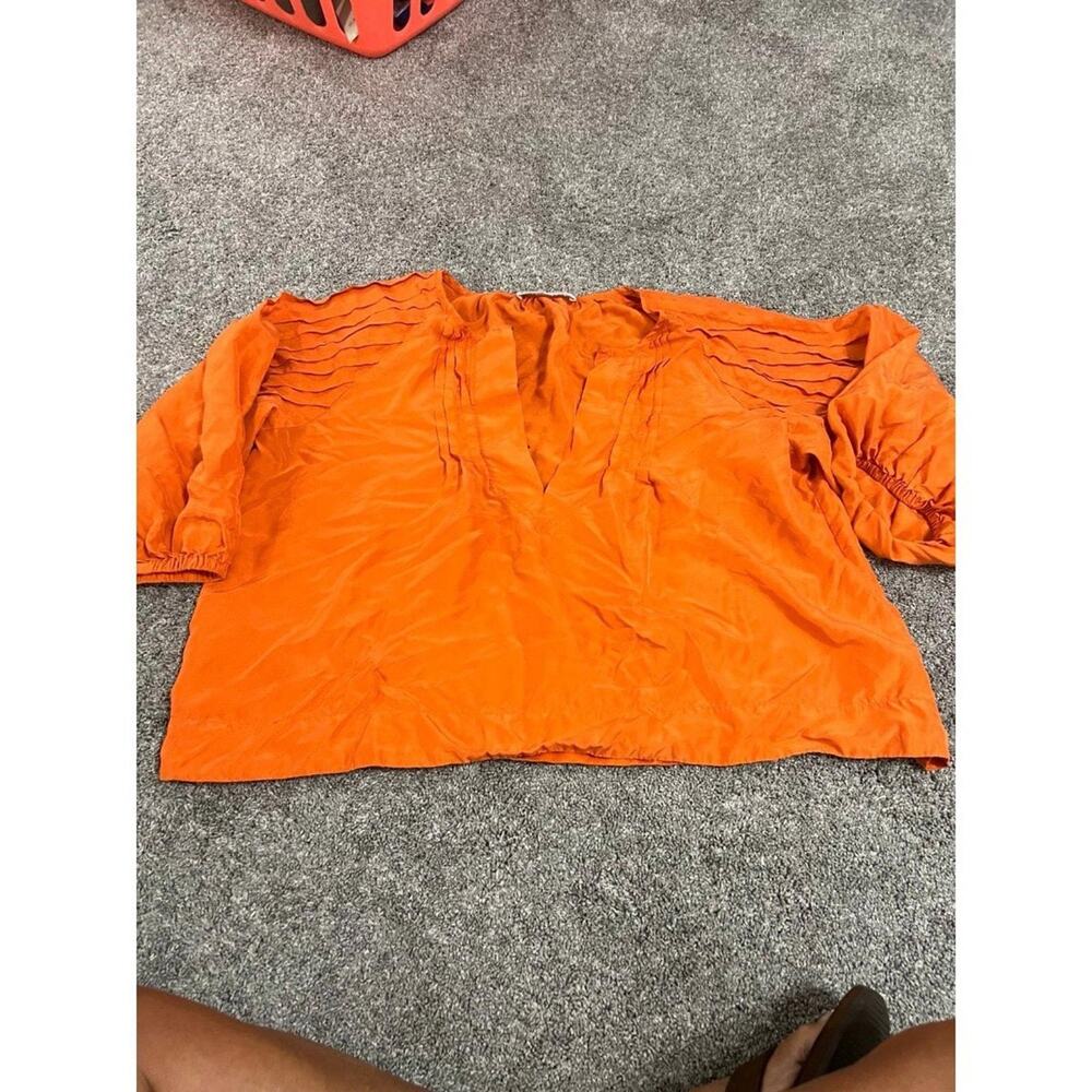 Apiece Apart New York Womens Orange Silk Top size Small